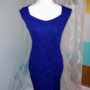 Royal blue body con